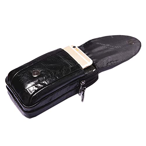 Crocodile Leather Phone Belt Bag Waist Pack for Men Travel Outdoor Casual Cellphone Loop Holster Case Money Coin Mini Pouch Purse Wallet Black - color: #04black