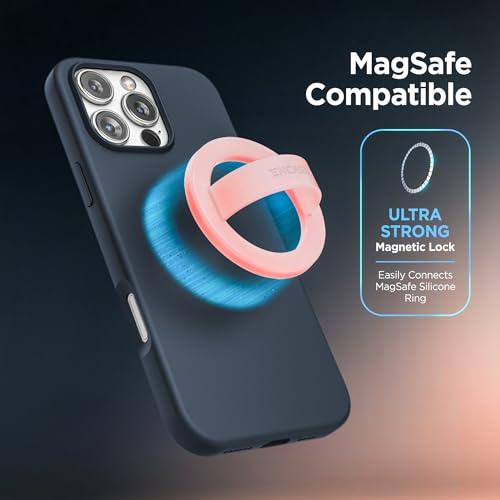 Encased Magnetic Phone Grip Holder Thin Silicone Finger Loop Ring Compatible with iPhone (Blush Pink) - color: Blush Pink