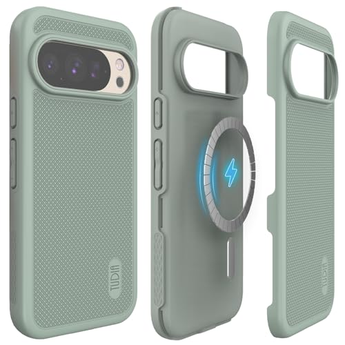 TUDIA MergeGrip [Compatible with Magsafe & Pixelsnap] Cases for Google Pixel 10 / Pixel 10 Pro Case 2025 – [Military Grade Drop Tested] Dual Layer Slim Shockproof Heavy Duty Protection - Green Lily - color: Green Lily, size: Pixelsnap 10 / 10 Pro