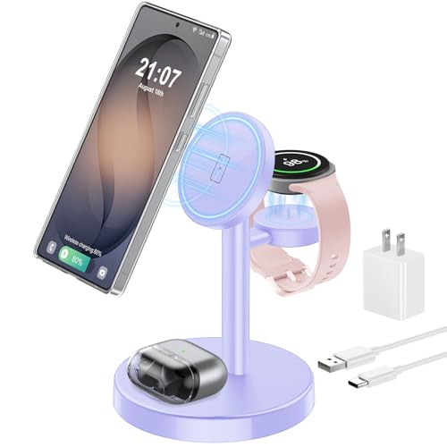 Aeinidi Super Fast Strong Magnetic Wireless Charger for Samsung - color: Purple, size: 15W