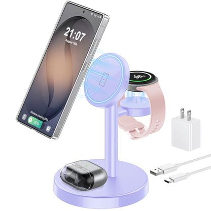 Aeinidi Super Fast Strong Magnetic Wireless Charger for Samsung - color: Purple, size: 15W