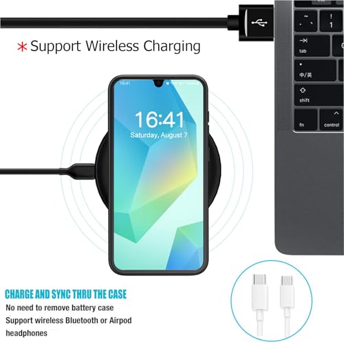 Battery Case for Galaxy A16/A17, 10000mAh High Capacity Portable Charger Case, Rechargeable Smart Battery Pack Compatible with Galaxy A16 A17 6.7 inch Charging, Support Wireless & Carplay - Black - size: Galaxy A16