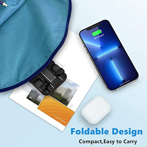 Dual 10W Wireless Charger, [Angle&Height Adjustable] Wireless Charging Desk Phone Holder Charger Stand, 2 in 1 Qi Fast Charging Dock for iPhone 16/15/14/13/12/11/MAX,AirPods,Samsung Galaxy S21/S20/S10