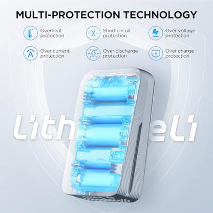 LiTHELi Portable 2000 mAh Lithium Batteries for All U20 Power Tools (Blue) - size: 2.0AH Blue 1-Pack