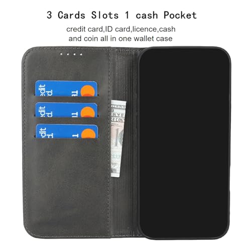 Wallet Case for iPhone 17 Pro,Flip Folio Purse with Card Holder,6.3",Black | Premium PU Leather, Flip Folio Purse Case, with Card Slot, Stand Holder,Magnetic Closure, TPU Shockproof Protective Case - color: Black, size: iPhone 17 Pro