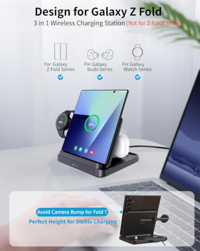 for Samsung Galaxy Z Fold 8 Ultra/7/6/5/4 Wireless Charging Station,3-in-1