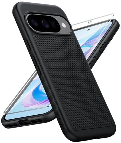 FNTCASE for Google Pixel 10 / Pixel 10 Pro Case: Soft TPU Non Slip Black | With Screen Protector, Shockproof Drop Protection, Matte Textured Protective Cell Phone Cover, for Daily Use, Black - color: Black, size: For Pixel 10/10 Pro