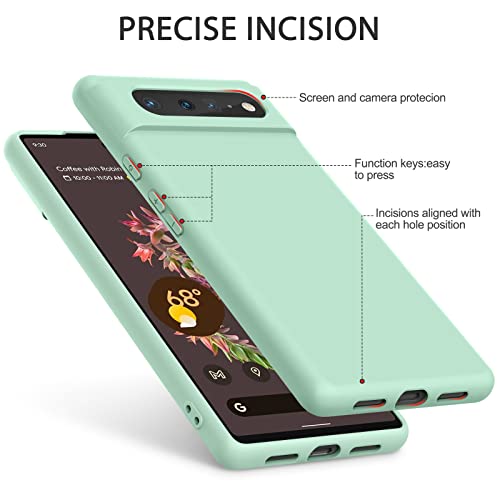 Amzpas Silicone Phone Case Compatible with Google Pixel 6, Soft Protective Smart Phone Case for Women Men, Durable Anti-Scratch Shockproof Phone Cover Cyan - color: Cyan