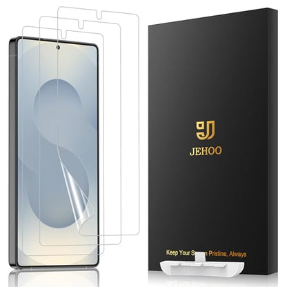 [3 Pack] for Samsung Galaxy S25 Screen Protector Flexible TPU [Not Glass], Fingerprint Unlock, Easy Installation, Case Friendly, Bubble Free - size: Galaxy S25