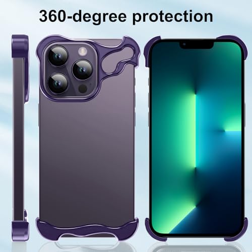 Frameless Phone Case Crafted for iPhone 13 Pro Max Purple - color: Aluminum Purple, size: iPhone 13 Pro Max
