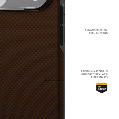 URBAN ARMOR GEAR UAG Designed for iPhone 17 Pro Max Case Fibr Armr - Compatible with MagSafe Military Grade Protective Cover, Solar Flare/Charcoal - color: Fibr Armr - Solar Flare/Charcoal
