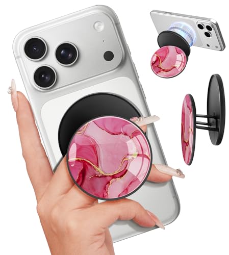 Magnetic Phone Grip, Cute Finger Grip Phone Stand, Marble - color: Marble