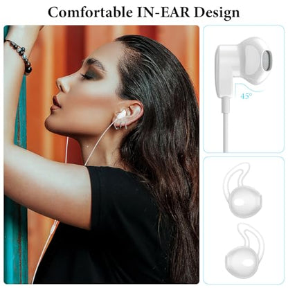APETOO USB C Headphones for iPhone 18 Pro Max 17 16 15/iPad Air Earbuds - color: White