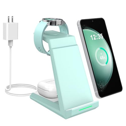 NANAMI 3 in 1 Wireless Charger for Samsung Phone and Watch, Galaxy S26/S25 - color: Green