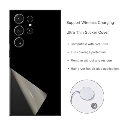2 Pack Skin Wraps Compatible with Samsung Galaxy S24 Ultra (Black) - color: Black