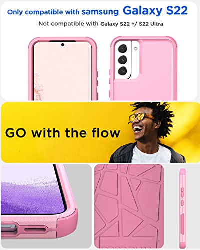 AICase for Galaxy S22 Case,Heavy Duty Rugged Pocket-Friendly Phone Case,Durable Military Grade Protection Shockproof/Drop Proof/Dust-Proof Protective Cover for Samsung Galaxy S22 6.1“ (Pink) - color: pink Case