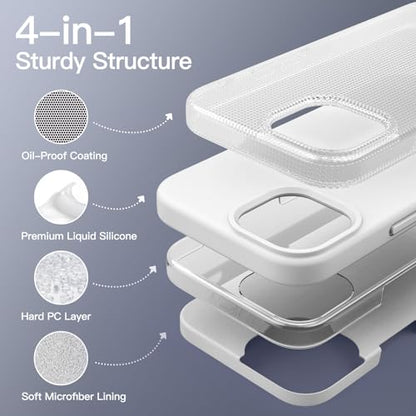 JETech Silicone Case for iPhone 15 Pro Max, White | Silky Soft Touch, Shockproof Protection, Scratch Resistant, Microfiber Lining - color: White, size: iPhone 15 Pro Max