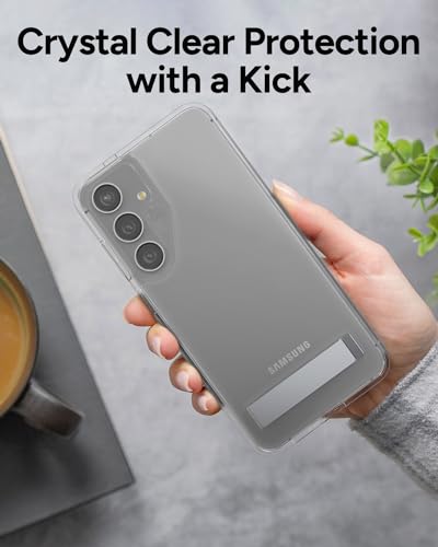 ZAGG Crystal Palace Samsung Galaxy S24+ Case with Kickstand - Ultra-Slim, Graphene-Enhanced, Crystal Clear Protection, 13ft Drop Resistant, Eco-Friendly, Clear - size: Samsung Galaxy S24 Plus, style: Without Snap