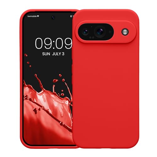 kwmobile Case Compatible with Google Pixel 9 Case - Protective Slim TPU Phone Cover - Soft Matte Finish - Classic Red - color: Classic Red, size: Pixel 9