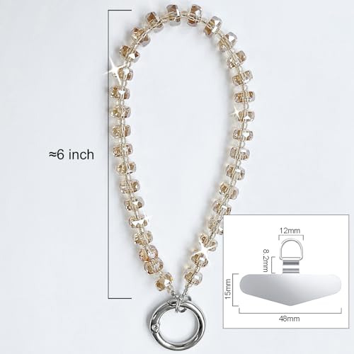 TENOC Beaded Phone Wrist Strap, Champagne - color: C-champagne