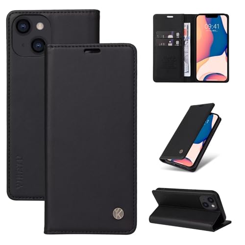 Caseurban Compatible with iPhone 13 Wallet Case PU Leather Flip Folio Case with Card Holder Magnetic Closure Shockproof Protective Phone Cover Black - color: Black, size: iPhone 13