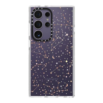 CASETiFY for Galaxy S24 Ultra Case - Impact Clear | Not Yellowing | 6.6 ft. Drop Protection | Space pattern on clear background/ gold stars and moon universe | Clear - color: Space pattern on clear background, size: Galaxy S24 Ultra