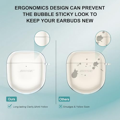 Aircawin for Bose QuietComfort Earbuds II/QuietComfort Ultra 1/2 Case Clear - color: Transparent