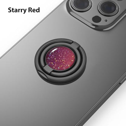 Phone Grip, Phone Ring Holder Finger Kickstand, Foldable & Adjustable Double Metal Cell Phone Rings Gripper Stand for iPhone Samsung &Other Phones - Sparkle Red - color: Sparkle Red