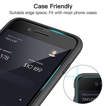 JETech Screen Protector for iPhone SE 3/2, iPhone 8/7, Black, 3-Pack | Full-Coverage, Black Edge Tempered Glass, Easy Installation Tool, HD Clear, Case-Friendly - size: iPhone SE 3/2, iPhone 8/7