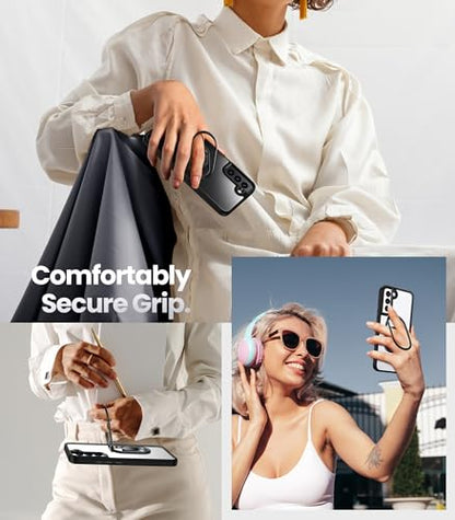 Shields Up for Samsung Galaxy S21 Plus Case with Stand, Galaxy S21 Plus Case Clear with Double Ring Holder [Adjustable & Foldable] Shockproof Protective Cover - Clear Black - color: Black, size: Galaxy S21 Plus