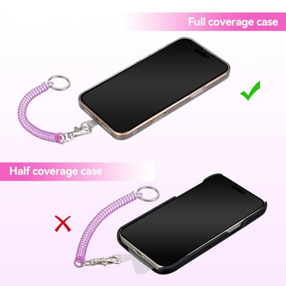 Doormoon Phone Tether Anti Theft, Phone Lanyard With Heavy Duty Carabiner - color: Pearlwhite and Pearlpurple - 2 Pack