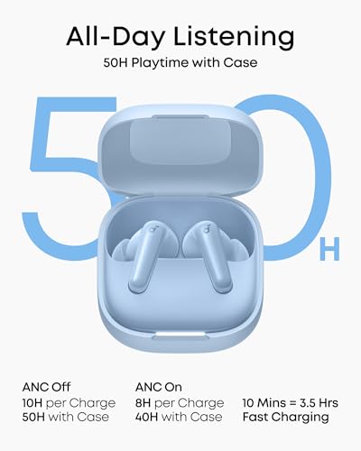Soundcore P31i by Anker Translation Earbuds with Real-Time Adaptive ANC - color: Light Blue
