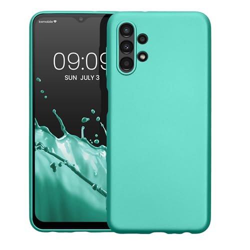 kwmobile Case Compatible with Samsung Galaxy A13 4G Case - Soft Slim Metallic TPU Silicone Cover - Metallic Turquoise - color: metallic turquoise, size: Galaxy A13 4G