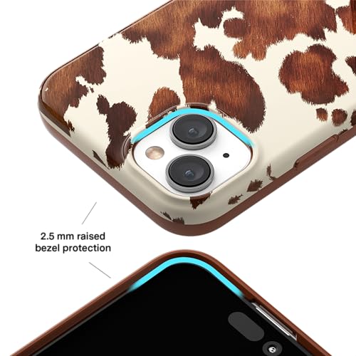 VELVET CAVIAR for iPhone 15 Case Western - Compatible with MagSafe - 10ft Drop Tested - Cocoa Cow Print - color: Cocoa Cow Print, size: 15
