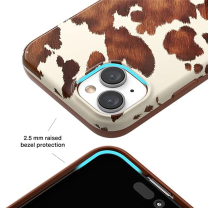 VELVET CAVIAR for iPhone 15 Case Western - Compatible with MagSafe - 10ft Drop Tested - Cocoa Cow Print - color: Cocoa Cow Print, size: 15