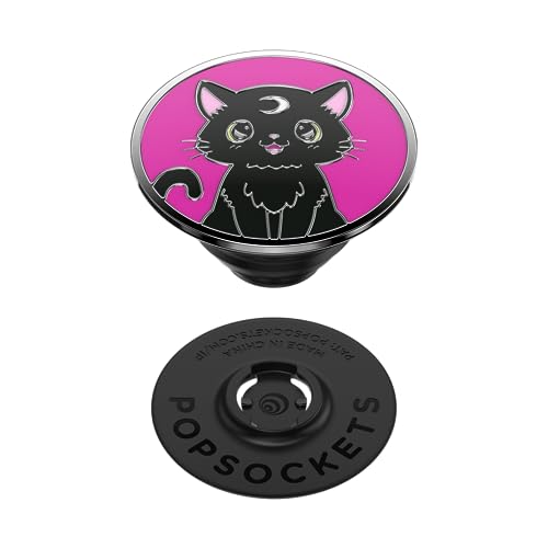PopSockets Phone Grip with Expanding Kickstand, Adhesive Grip , Halloween PopSocket - Enamel Black Cat Magic - color: Black Cat Magic, style: Adhesive