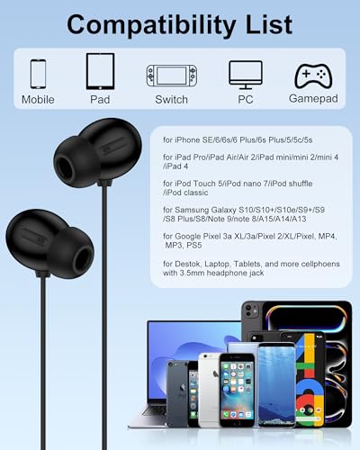 Wired Earbuds, 3.5mm Jack Headphones Wired, in-Ear Apple Earphones with Mic