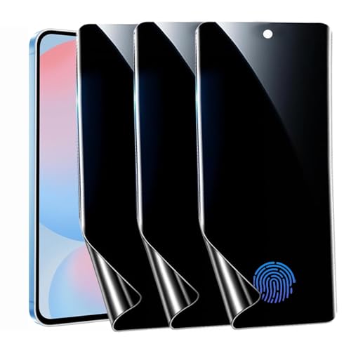 nulala Privacy Screen Protector for Samsung Galaxy S24 FE [Not Glass] Support Fingerprint Unlock -Touch Sensitive Anti-Spy Flexible TPU Film for Samsung S24 FE, 3-Pack - size: Galaxy S24 FE