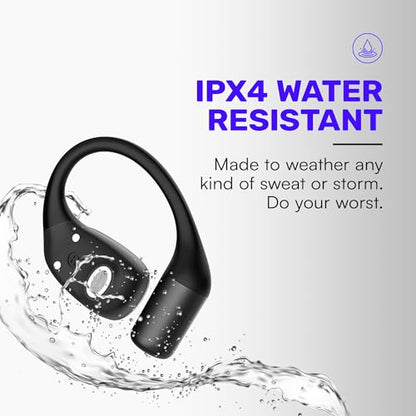 Raycon Essential Open Ear Earbuds – Open Ear Headphones, Earbuds Wireless Bluetooth, Sweat & Water-Resistant Earphones, Running Headphones with Ultra-Lightweight Design, 36 Hours Battery Life (Purple) - color: Purple