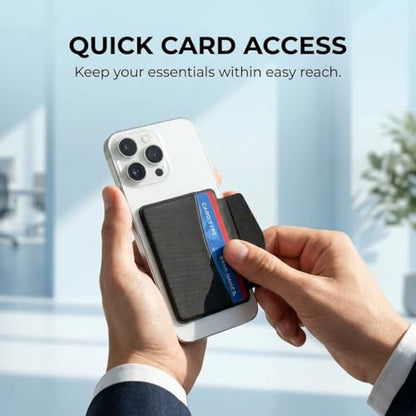 Switchbands Card Holder for Phone Case (Pack of 3) – Stick On Phone Wallet, Adhesive Credit Card & ID Holder for Back of Phone, Slim & Secure, Compatible with iPhone & All Smartphones, Black