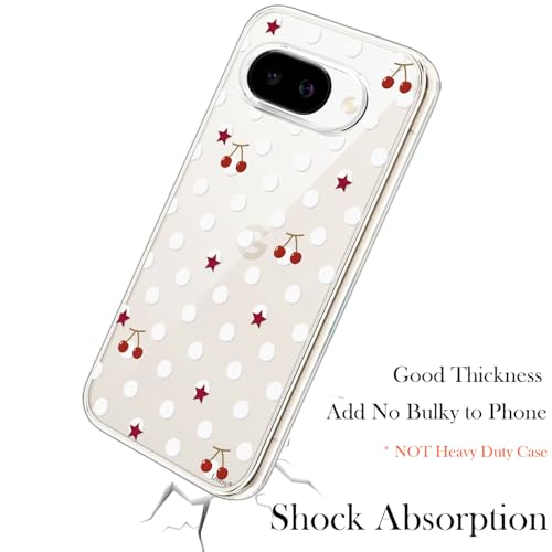 Unov for Pixel 10a Case, Clear with Design, Slim Fit Good Grip, Embossed Phone Case, Shockproof Protective Cover, Raised Camera Protection, Soft TPU, Polka Dots - color: Polka Dots