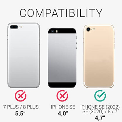 kwmobile Case Compatible with Apple iPhone SE (2022) / iPhone SE (2020) / iPhone 8 / iPhone 7 - Soft TPU Phone Cover with Card Holder and Silicone Finish - Mother of Pearl - color: mother of pearl
