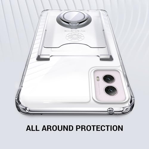 Shields Up for Motorola Moto G Power 5G 2024 Case with Card Holder, Clear | Minimalist Wallet Case, 3 Card Slots, 360° Rotation Ring Stand/Kickstand, Drop Protection Protective Cover - size: Moto G Power 5G 2024