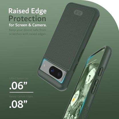 TUDIA MergeGrip [Military Grade] Designed for Google Pixel 8 Case (2023) - [Drop Tested] Dual Layer Shockproof Slim Rugged Tough Heavy Duty Protective Phone Cases Cover - Pine Green - color: Pine Green, size: Standard Pixel 8