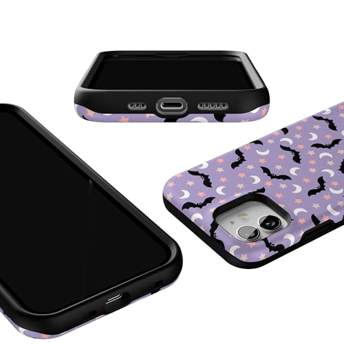 Casely iPhone 12 Mini Case | Midnight Flight | Celestial Bats | Bold Protective Design | MagSafe Compatible Design - color: Midnight Flight | Celestial Bats, size: Iphone 12 Mini