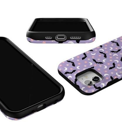 Casely iPhone 12 Mini Case | Midnight Flight | Celestial Bats | Bold Protective Design | MagSafe Compatible Design - color: Midnight Flight | Celestial Bats, size: Iphone 12 Mini
