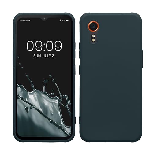 kwmobile Case Compatible with Samsung Galaxy Xcover7 Case - Soft Slim Protective TPU Silicone Cover - Dark Slate - color: Dark Slate