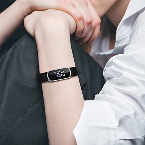 FINTIE 3 Pack Case Compatible with Fitbit Inspire 3 2 HR, Flexible Soft Full-Around watch Screen Protector TPU Case Cover Bumper Shell, Black/Clear/Silver - color: Black+Clear+Silver