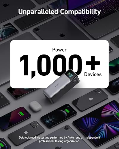 Anker 737 Power Bank, 140W 24,000mAh 3-Port Laptop Charger, Smart Display