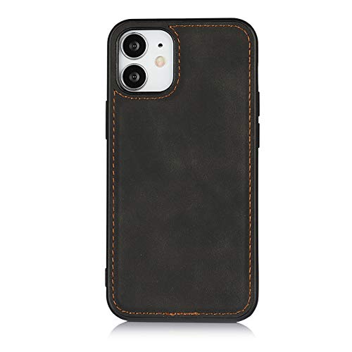 iCoverCase for iPhone 12 Mini Wallet Case with Card Holder and Wrist Strap, PU Leather Kickstand Card Slots Zipper Pocket Magnetic [Detachable] Flip Cover Case 5.4 Inch (Black) - color: Black